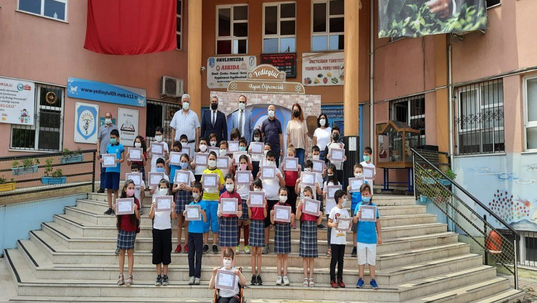 İl Milli Eğitim Müdür Yardımcımız Sayın Mehmet Atay ve İlçe Milli Eğitim Müdürümüz Sayın Hakan ÖZCAN Yedieylül İlkokulu'ndaki 